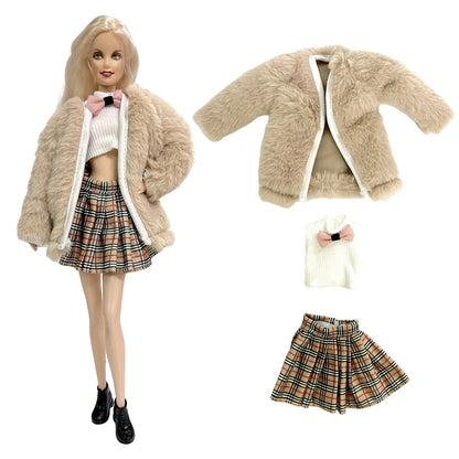 NK 1 Set 30CM Princess Clothes Outfit Dress Fashion Coat  Pants Clothes for Barbie Doll Accessories Girl Toy  JJ