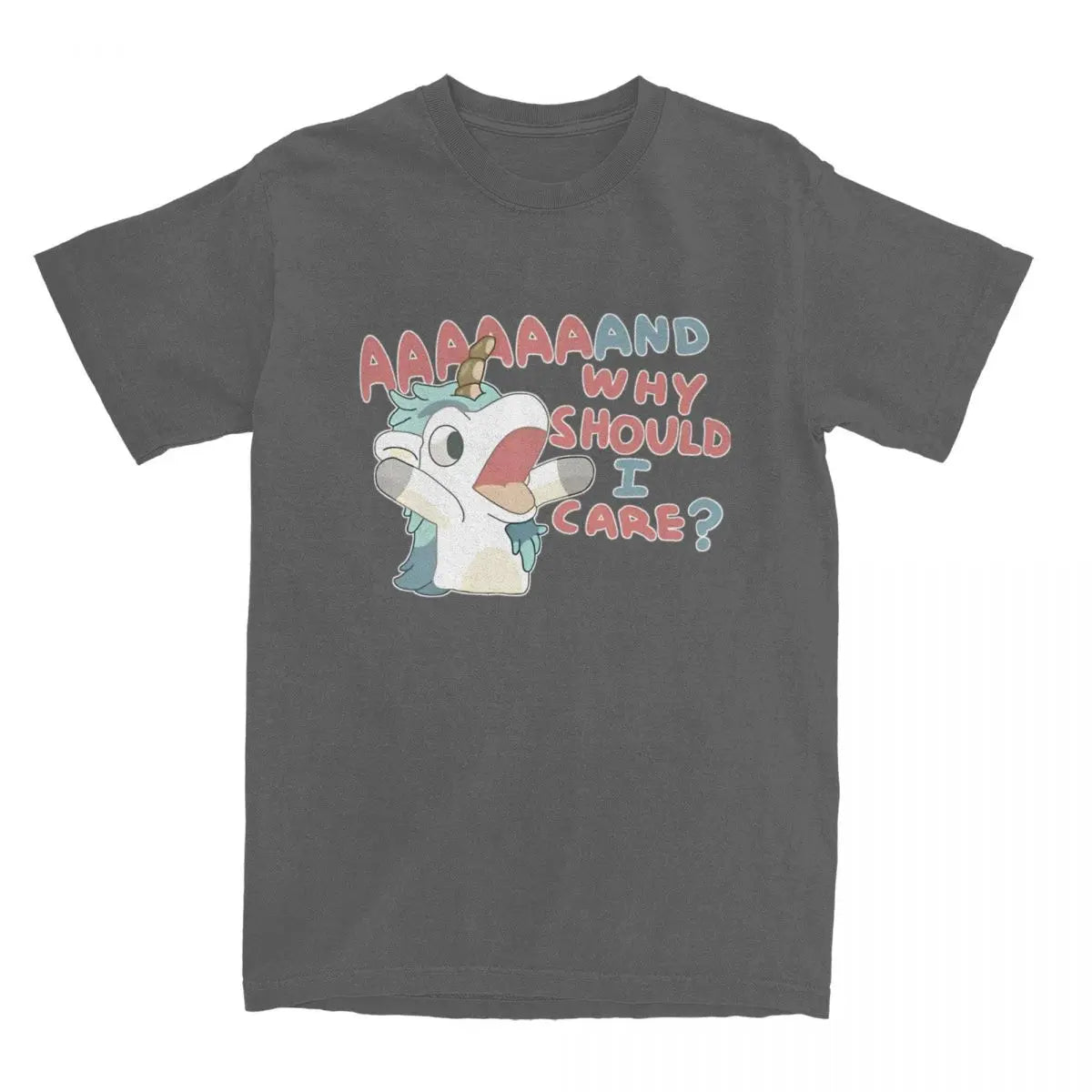 Men Women's T Shirt Why Should I Care Unicorse T-Shirts Harajuku Hot Anime Blueyed Beach Tees Y2K Basic Pattern 100 Cotton Tees