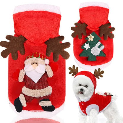 Christmas Dog Clothes Winter Warm Pet Cat Dog Jacket Coat Puppy Clothing Hoodies for Small Dogs Puppy Pug Pet Christmas Supplies