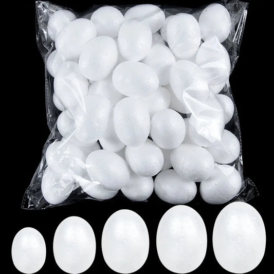 20pcs 3.5-9cm Painting Easter Foam Egg White Polystyrene Styrofoam Foam Egg Ball for Home Happy Eatser Party Decor DIY Kids Gift