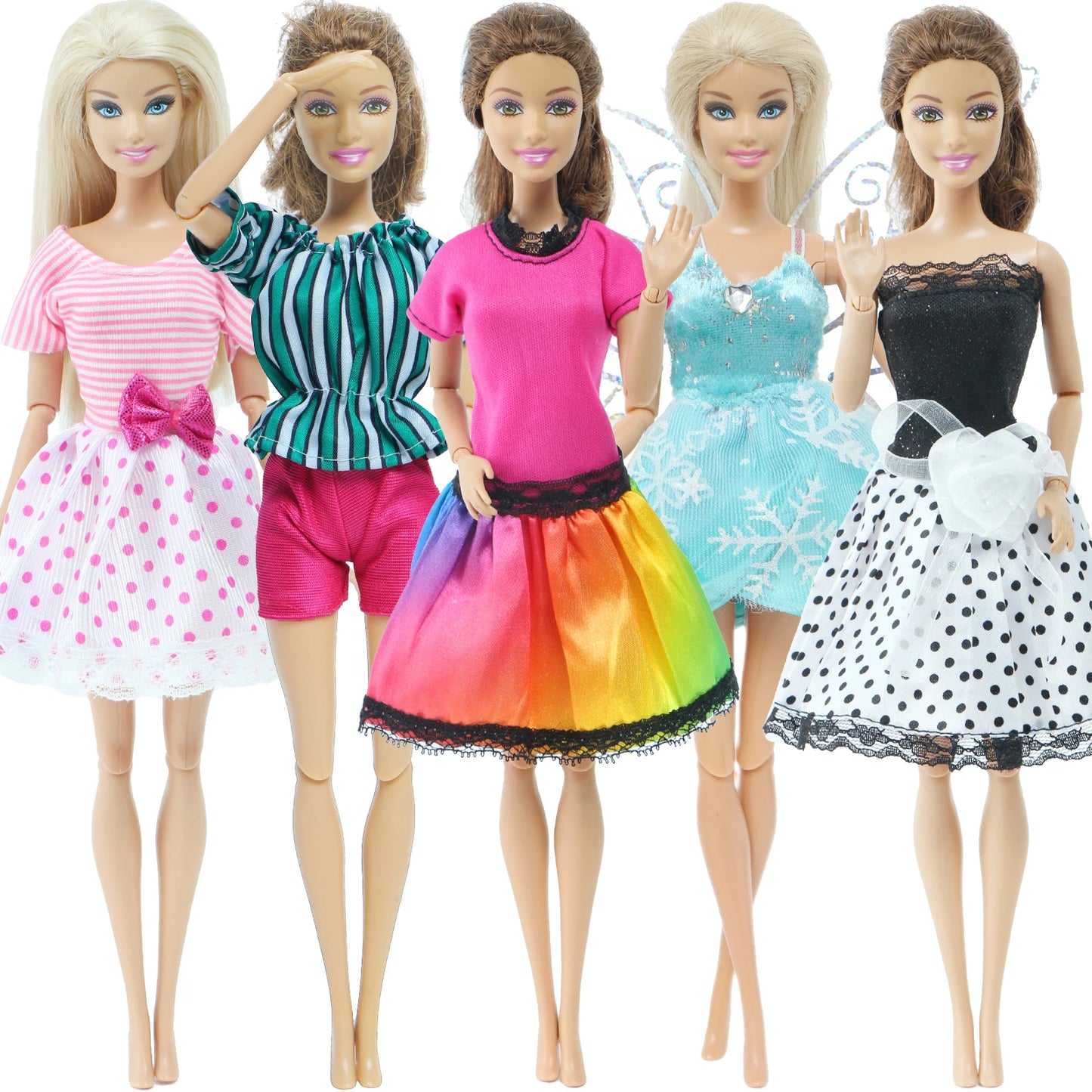 5 Set 3 Set Handmade Fashion Outfit Daily Casual Wear Blouse Shirt Vest Bottom Pants Skirt Clothes for Barbie Doll Accessories