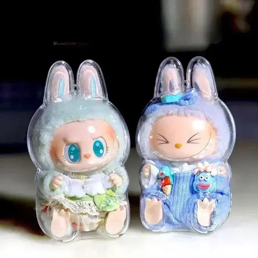 New LABUBU Clear Macaron Case, Dust Case, Popmart Bubble Mart Doll Accessories, Doll Accessories, Christmas and New Year Gifts