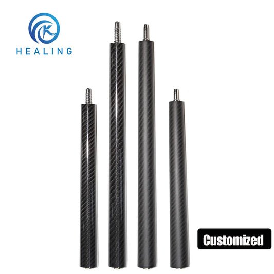 Factory Direct Customized 1pc Butt of Break-Jump Cue the First Part 3K Carbon Fiber Snooker 3/4 Split Cue Black Pool Cue Butt