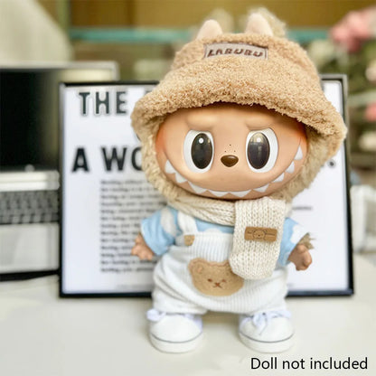 38cm Mini Doll'S Clothes Outfit Accessories for Korea Kpop Exo Labubu Idol V1 V2 Cloud Shirt White Strap Set Clothing