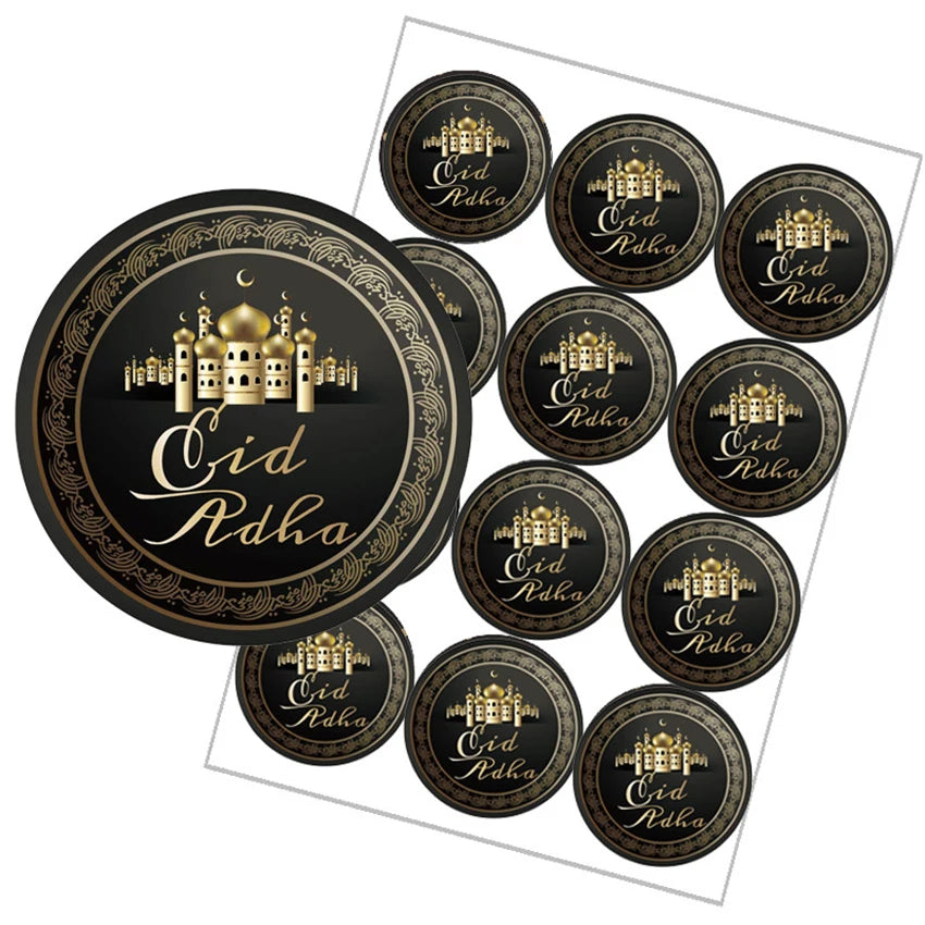 4cm Eid Al Adha Decoration Paper Sticker Seal Label Gift Decor Islamic Muslim Ramadan Decoration for Home Eid Mubarak Supplies
