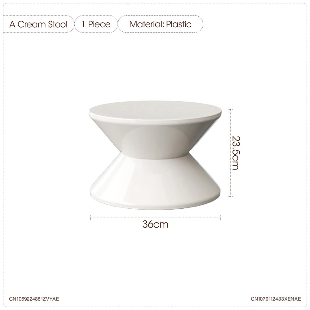 Round Small Coffee Table Plastic Footstool Living Room Sofa Side Tables Shoe Changing Stool Bedroom Small Nightstands Furniture