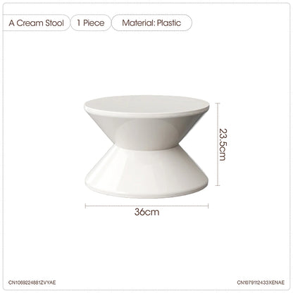 Round Small Coffee Table Plastic Footstool Living Room Sofa Side Tables Shoe Changing Stool Bedroom Small Nightstands Furniture