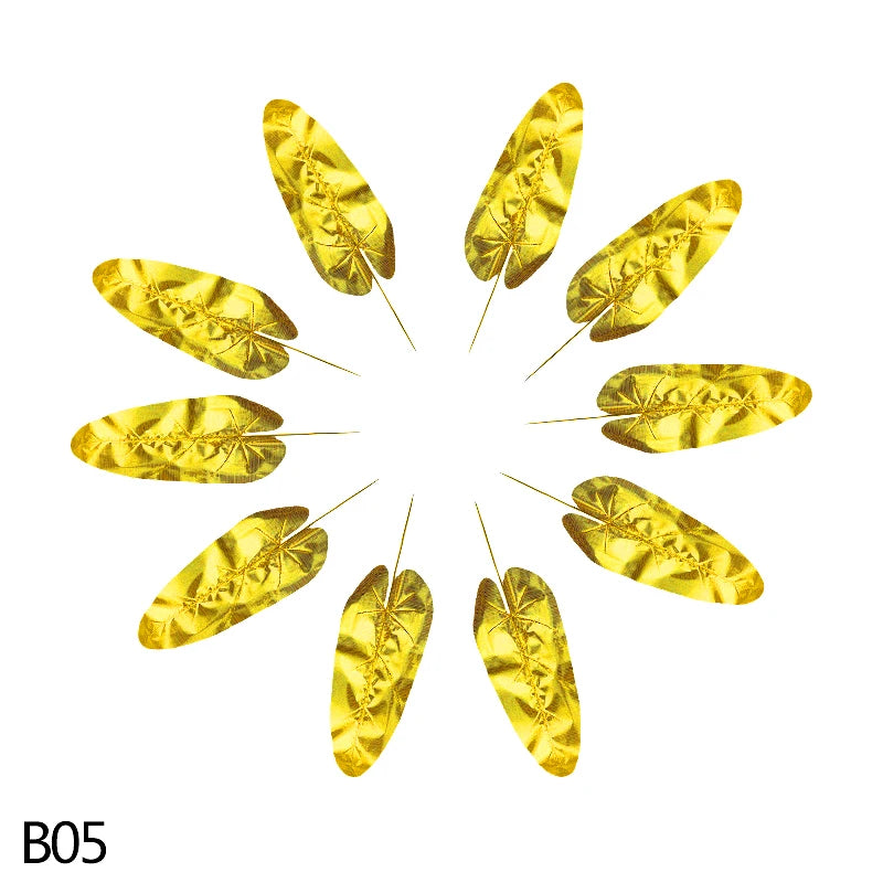 5 Golden Home Garden Fake Leaves Decor Silk Artificial Plant Tropical Palm Tree Leaves Wedding Event Party Decorations Supplies