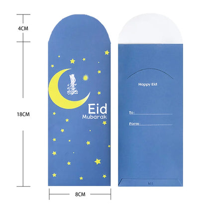 6pcs Eid Mubarak Envelopes Money Gift Bag Card Holder Ramadan Decoration 2023 Islamic Muslim Eid Al-Fitr Invitation Supplies