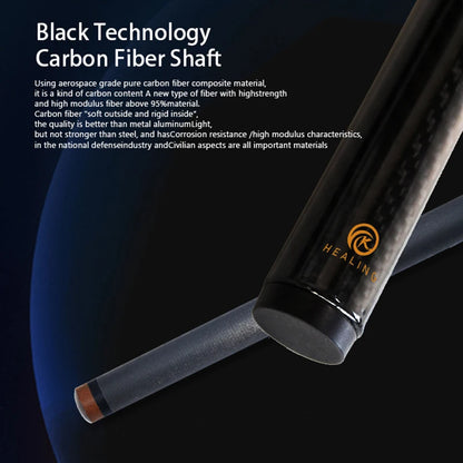 3-Pc Carbon Fiber Cue Stick Break Jump Carbon Pool Cue Stick 3K Black Technology Bakelite 13.8mm 1247mm/48in 20oz Billiard Stick