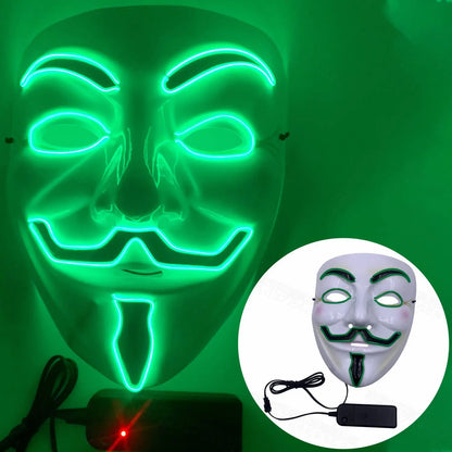 Halloween Mask Mixed Color Led Mask Party Masque Masquerade Masks Neon Maske Light Glow in the Dark Horror Mask Glowing Masker