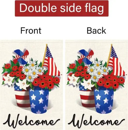 Patriotic Memorial Day USA Garden Flag 12x18 Double Sided Vertical, Small