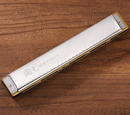 28 Holes Harmonica Accent / Polyphony C Key Harmonica Rofessional Harmonica Tremolo Mini Harps Woodwind Instruments