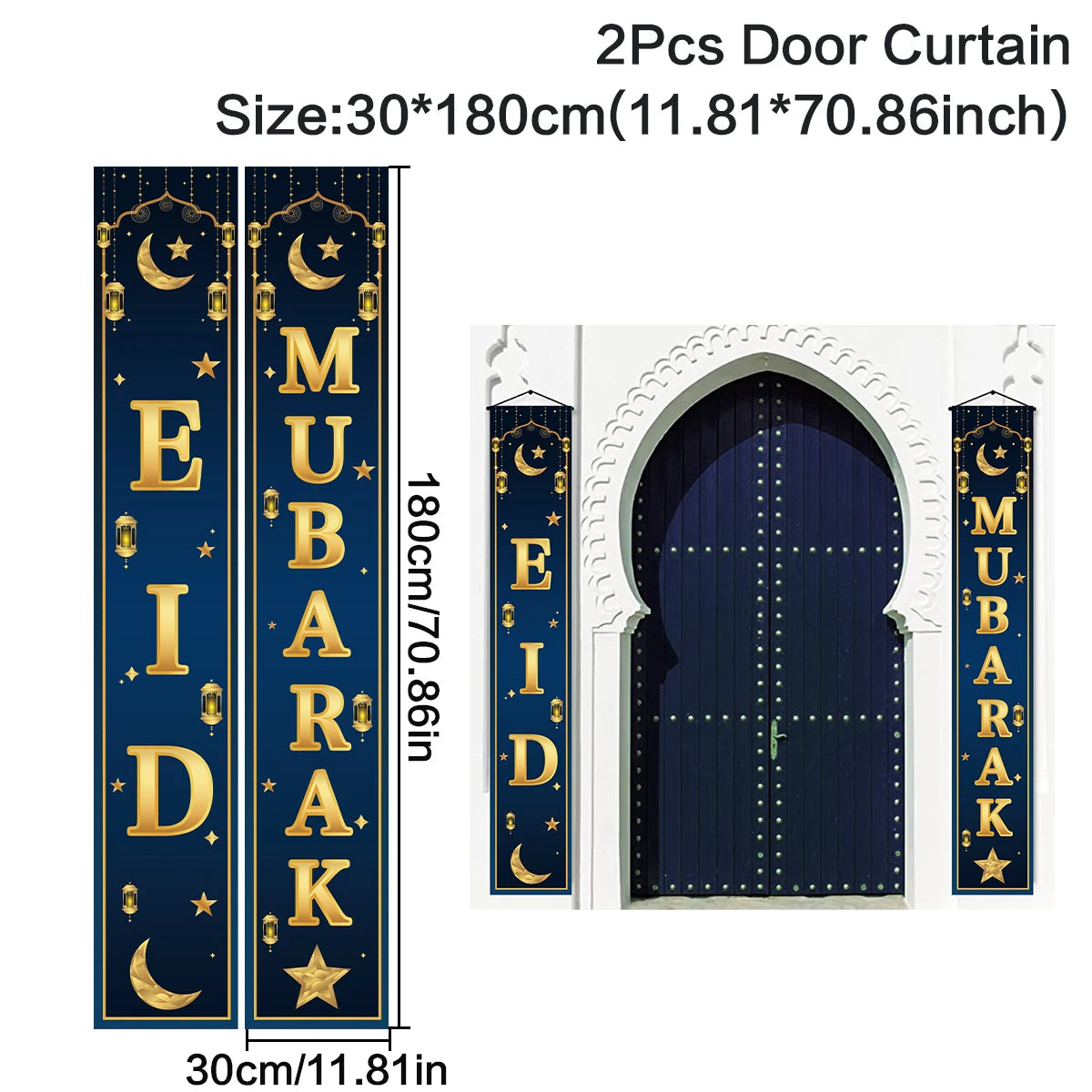 Eid Mubarak Door Banner Ramadan Decoration 2024 for Home Mubarak Ramadan Kareem Islamic Muslim Party Decor  Eid Al Adha Gifts