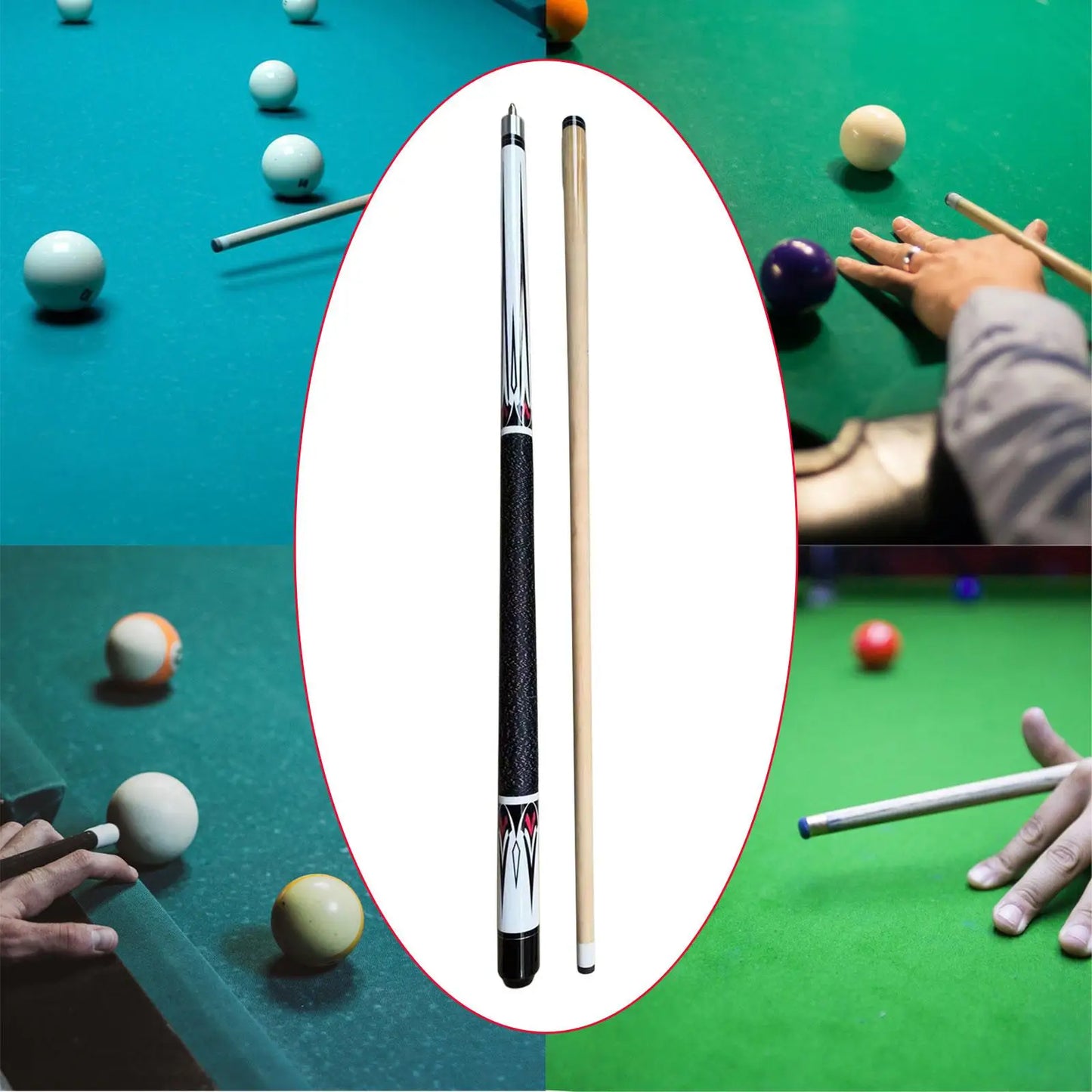 Pool Cue Stick Billiard Pool Stick Full Size 57" 13mm Tip Detachable Trendy
