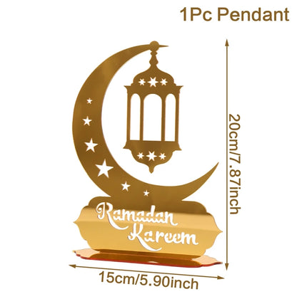 Ramadan Tray Table Centerpieces Plate Acrylic Ramadans Eid Mubarak Decorations for Home 2024 Islam Muslim Festival Party Gifts
