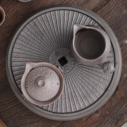 Gilding Iron Glaze Stone Pattern Pot Japanese Retro Ceramic Kung Fu Teapot Stoneware Tureen Pu'er Tea Making Device Tea Kettle
