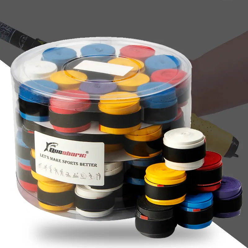 60 Pcs /Lot White Black Colorful Coated Tennis Overgrips Badminton Grips Breathable Tennis Racket Tapes Fishing Rod Sweatbands