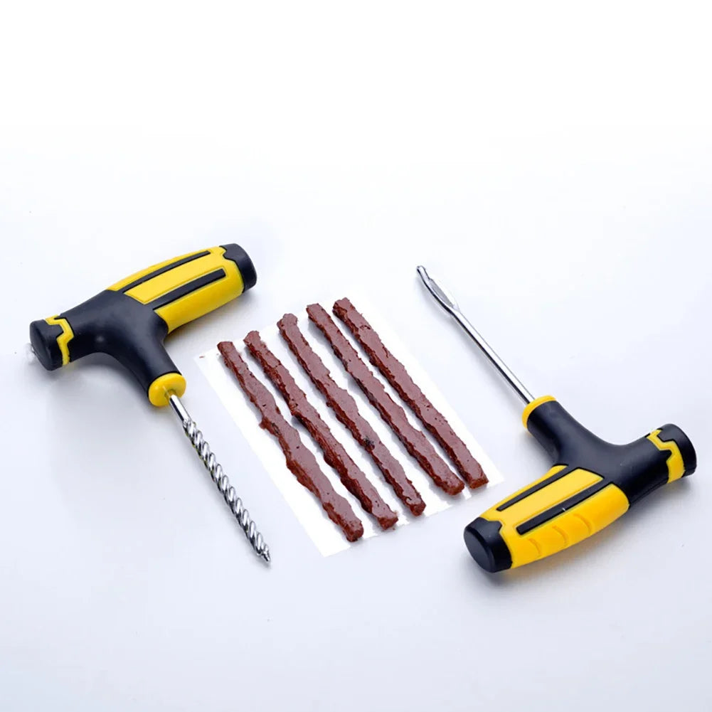 Car Tire Repair Tools Kit With Rubber Strips Tubeless Tyre Puncture Studding Plug Set for Truck Motorcycle Car Accessories