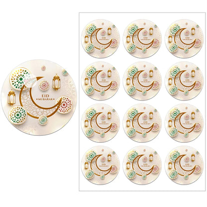 Eid Al-Fitr Eid Mubarak Packaging Sealing Sticker Candy Bag Gift Box Labels for Kids Birthday Party Eid Al-Fitr Decor Supplies