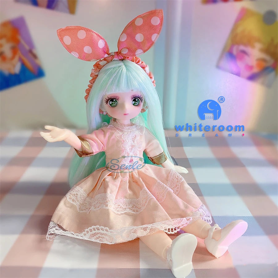 23cm BJD Doll Girl Body Toy 15 Joint Movable  Kawaii Doll With Fashion Clothes Soft Hair Dress Up Girls Toys Birthday Gift Doll