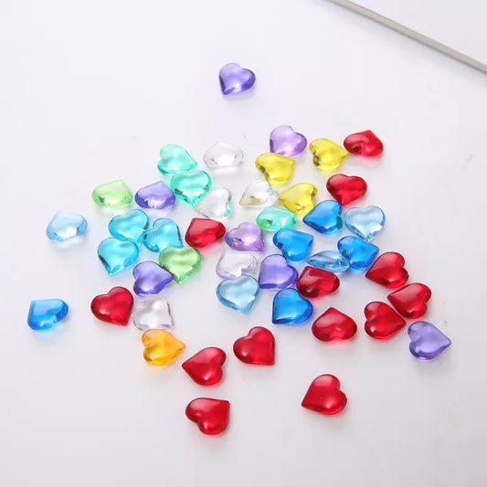 100PCS 10*4mm Heart Shape Acrylic Transparent Pawn Stone Chessman Game Pieces for Token Board Games Accessories