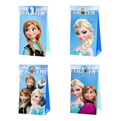 Disney Frozen Elsa Themed Gift Box Kids Party Decoration Baby Shower Paper Candy Bag With Stickers Girls Birthday Party Supplies