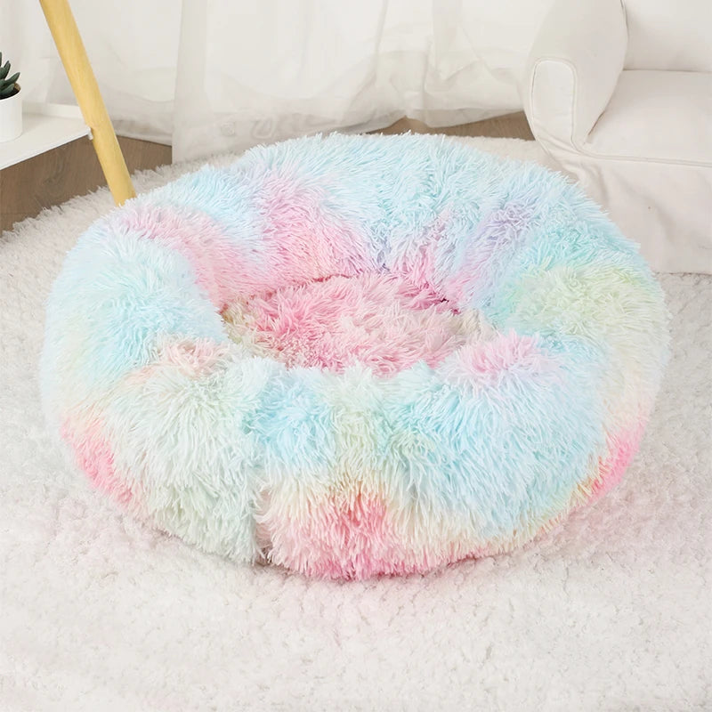 Cats Bed House Donut Round Sofa Supplies Winter Pet Accessories Warm Products Cushions Basket Kitten Mat for Cat Dog Beds