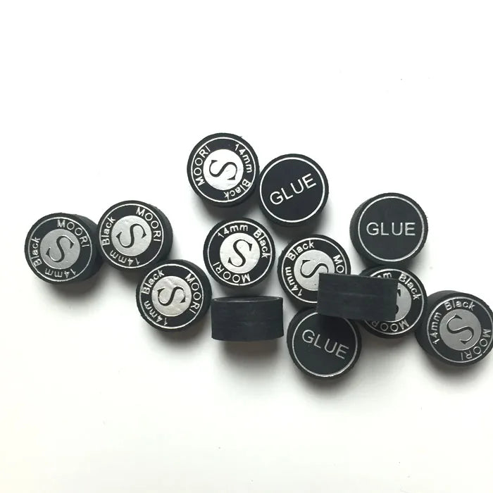 10pcs/Lot MOORI 14MM Black Professional Billiard Leather Cue Tip S/M/Q 8 Layers Pigskin Billiard Table Supplies