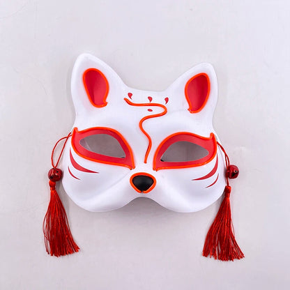 Halloween 10 Colors LED  Neon El Wire  Mask Cosplay  Luminous Fox Mask Dance Party  Dress Accessories