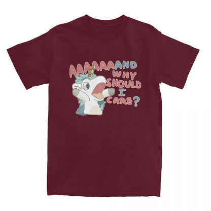 Men Women's T Shirt Why Should I Care Unicorse T-Shirts Harajuku Hot Anime Blueyed Beach Tees Y2K Basic Pattern 100 Cotton Tees