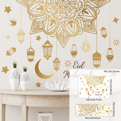 Eid Mubarak 2024 Wall Stickers Ramadan Decorations for Home Islamic Ramadan Kareem Muslim Party Decor Eid Mubarak Gifts Al Adha