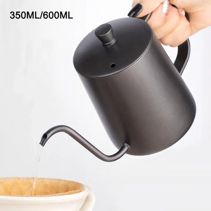 350ml/600ml Drip Kettle Coffee Tea Pot Non-Stick Coating Food Grade Stainless Steel Gooseneck Thin Mouth Coffee Drip Kettle