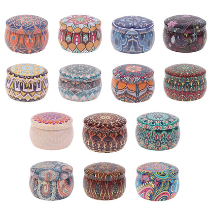 1PC Vintage Candle Tin Can Candy Cookie Storage Box Dry Spice Storage Jar Suitable DIY Candle Cosmetic Ointment Making Christmas
