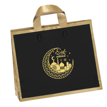 5PCS Eid Mubarak Gift Bags Package Bag Ramadan Kareem Decoration 2023 Islamic Muslim Eid Plastic Bags With Handle for Business