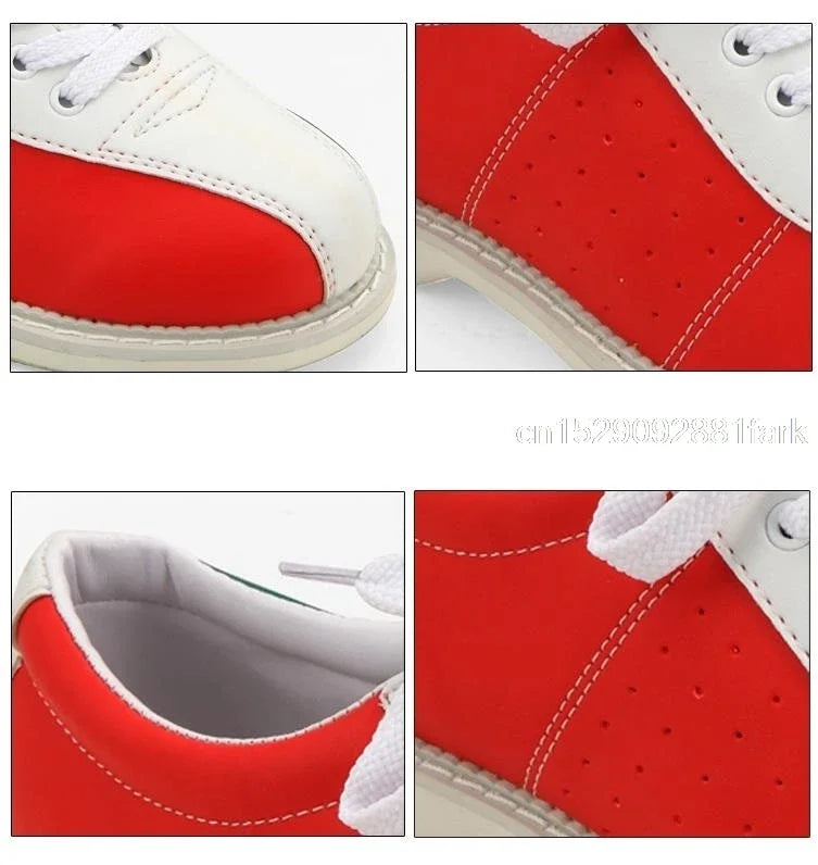 Leather Bowling Shoes for Men Fitness Sports Shoes Bowling Supplies Women Breathable Bowling Sneaker Entertainment Shoes Eu34-47