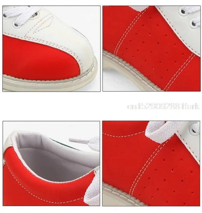 Leather Bowling Shoes for Men Fitness Sports Shoes Bowling Supplies Women Breathable Bowling Sneaker Entertainment Shoes Eu34-47