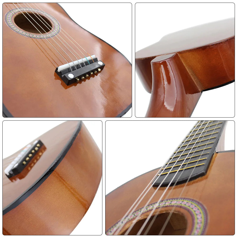 23 Inch Folk Acoustic Guitar Basswood Ukulele 6 Strings Kids Beginners Music Instrument Child Small Guitar Playing Learning Toy