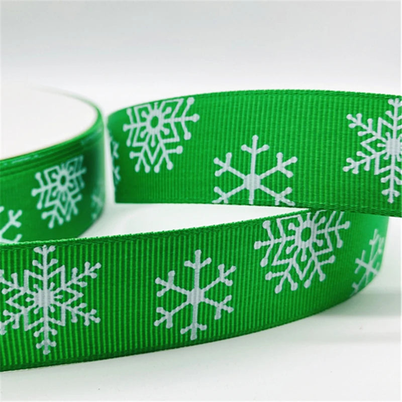 5yards/Lot 25MM Christmas Ribbon Printing Christmas Peripheral Ribbon for Bow Christmas Decoration DIY Gift Wrapping