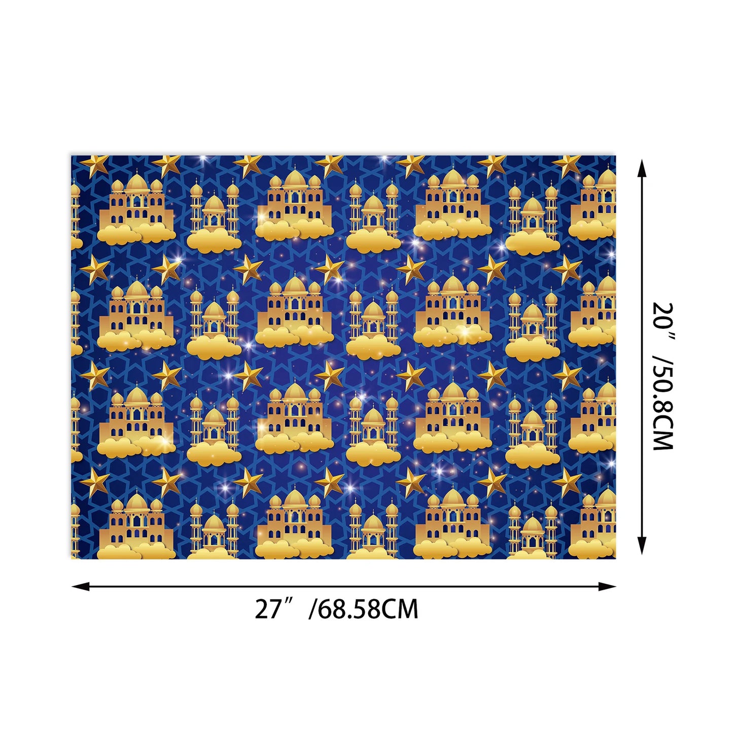 MorSun 12pcs Moon Mosque Patterns Eid Mubarak Gift Wrapping Paper in 4 Designs for for Islam Baby Shower Celebration Party