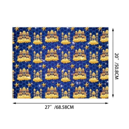 MorSun 12pcs Moon Mosque Patterns Eid Mubarak Gift Wrapping Paper in 4 Designs for for Islam Baby Shower Celebration Party