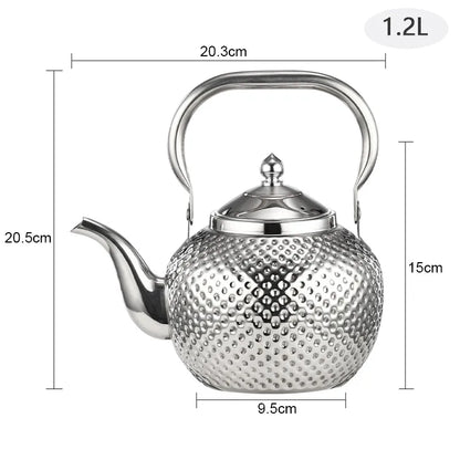 1.2/1.5/2l Teapot 304 Stainless Steel Water Tea Kettle Induction Cooker Stove Tea Pot Drinkware Kitchen Accessories