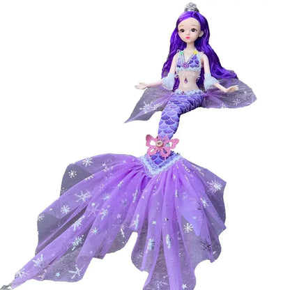 17.7 Inch Exquisite Princess Mermaid Doll Fashion Mermaid BJD Doll With Rainbow Clothes Girls Favor Xmas Birthday Gift Toys