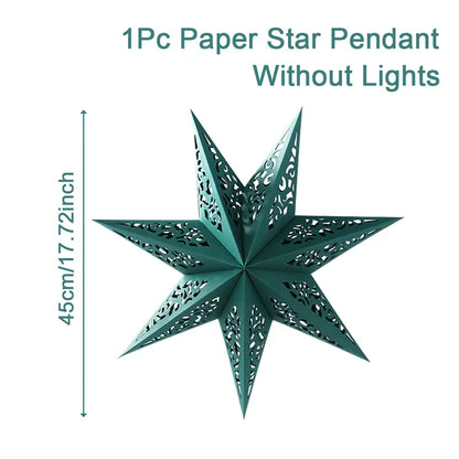 Eid Mubarak Hollow Out Star Hanging Pendant Christmas Ramadan Decor for Home Islam Muslim Party Mubarak Eid Al Adha Kareem