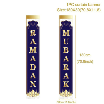 Eid Mubarak Door Banner Ramadan Decoration 2024 for Home Mubarak Ramadan Kareem Islamic Muslim Party Decor  Eid Al Adha Gifts