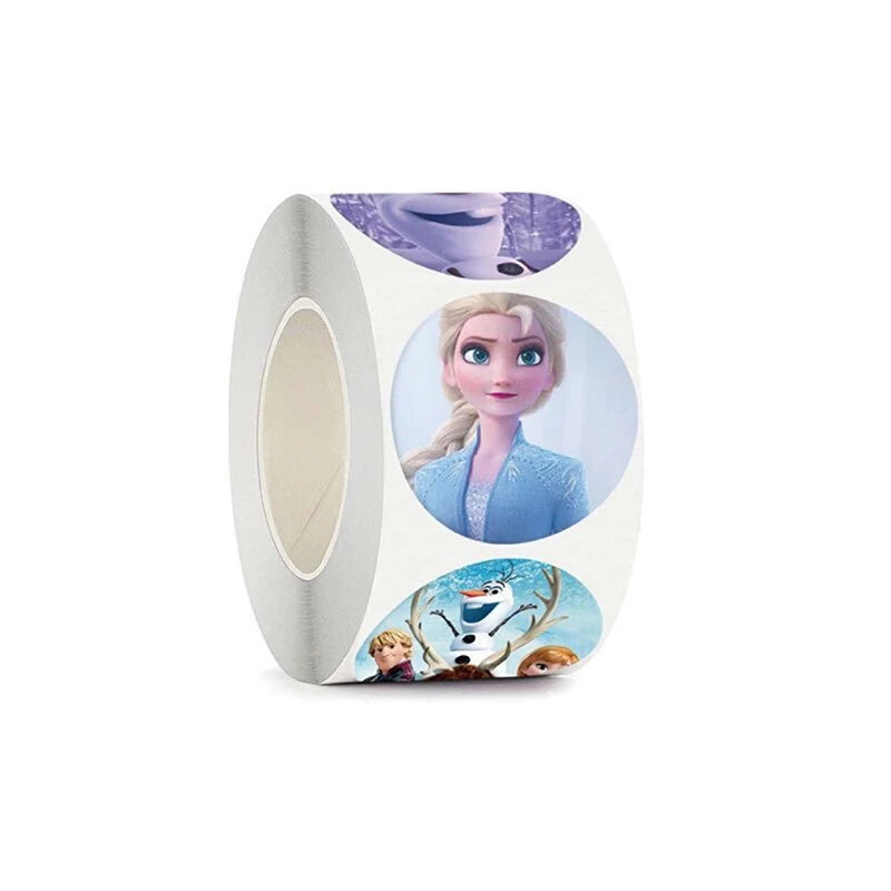 500PCS Frozen Elsa Children's Reward Stickers DIY Cute Cartoon Anime Figure Image Envelope Sealing Book Trunk Decoration Sticker