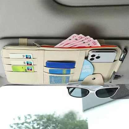 Car Sun Visor Bill Pen Business Card Holder CD DVD Organizer Storage Box Sunglasses Clip Stowing Tidying Car Accessories ﻿