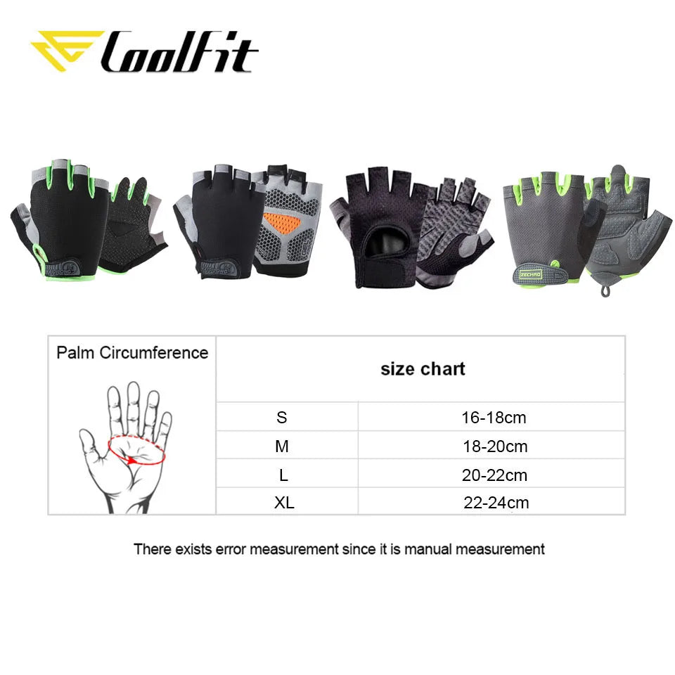 CoolFit Breathable Fitness Gloves Silicone Palm Hollow Back Gym Gloves Weightlifting Workout Dumbbell Crossfit Bodybuilding