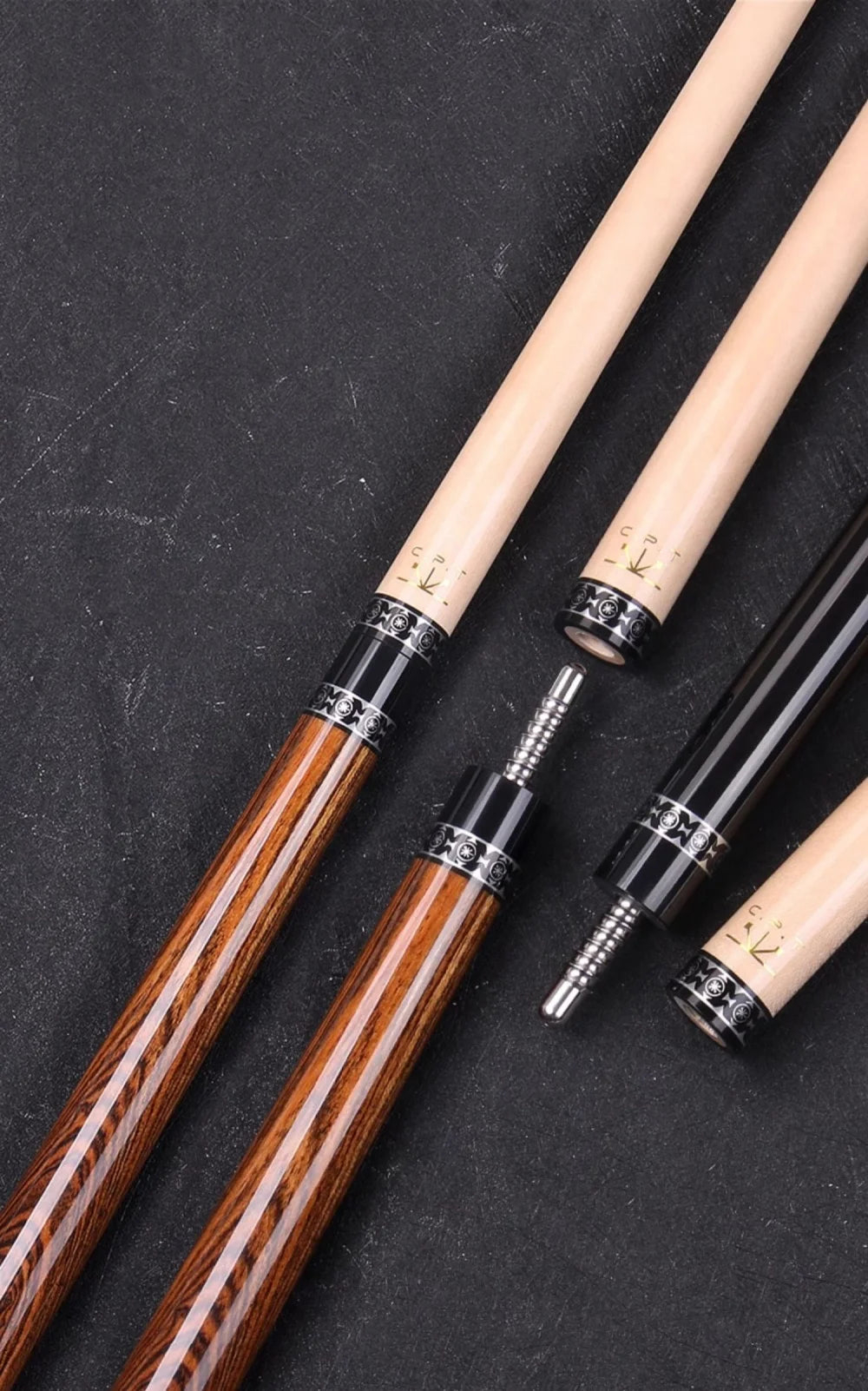 CUPPA 58" Black / Golden Sandalwood Billiard Pool Cue Stick 12.5mm