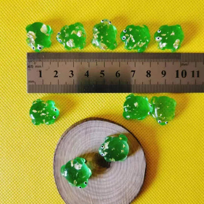 10Pcs/Green Frogs/Doll House//miniatures/cute/fairy Garden Gnome/Moss Terrarium Decor/Crafts/Bonsai/Diy Supplies